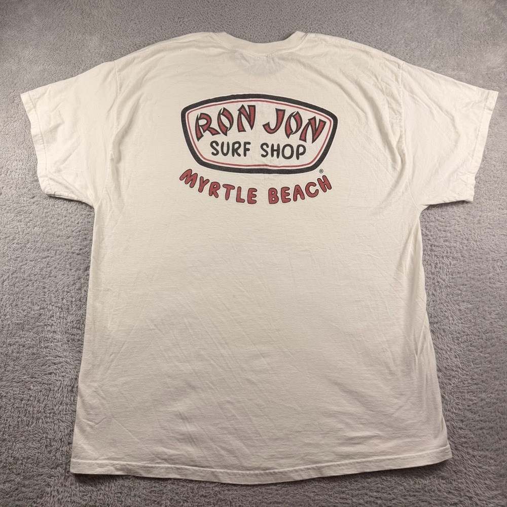 Ron Jon Surf Shop T Shirt Mens XXL White Myrtle Beach Surf Skate Graphic SC